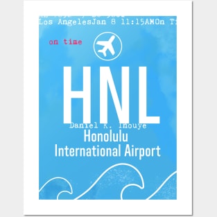 Honolulu airport blue Posters and Art